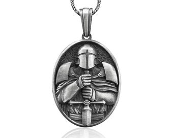 Star Wars Mandalorian Handmade Sterling Silver Men Charm Necklace, Star Wars Silver Men Jewelry, Mandalorian Pendant, Gamer Gift, Nerd gift