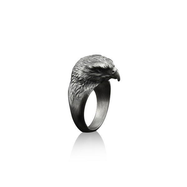 Bald Eagle Handmade Sterling Silver Men Ring, Eagle Unique Animal Ring, American Eagle Silver Men Jewelry, Best Friend Gift, Ring for men