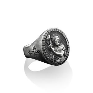 Saint John the Baptist Signet Men Ring, Sterling Silver Saint John Ring ...
