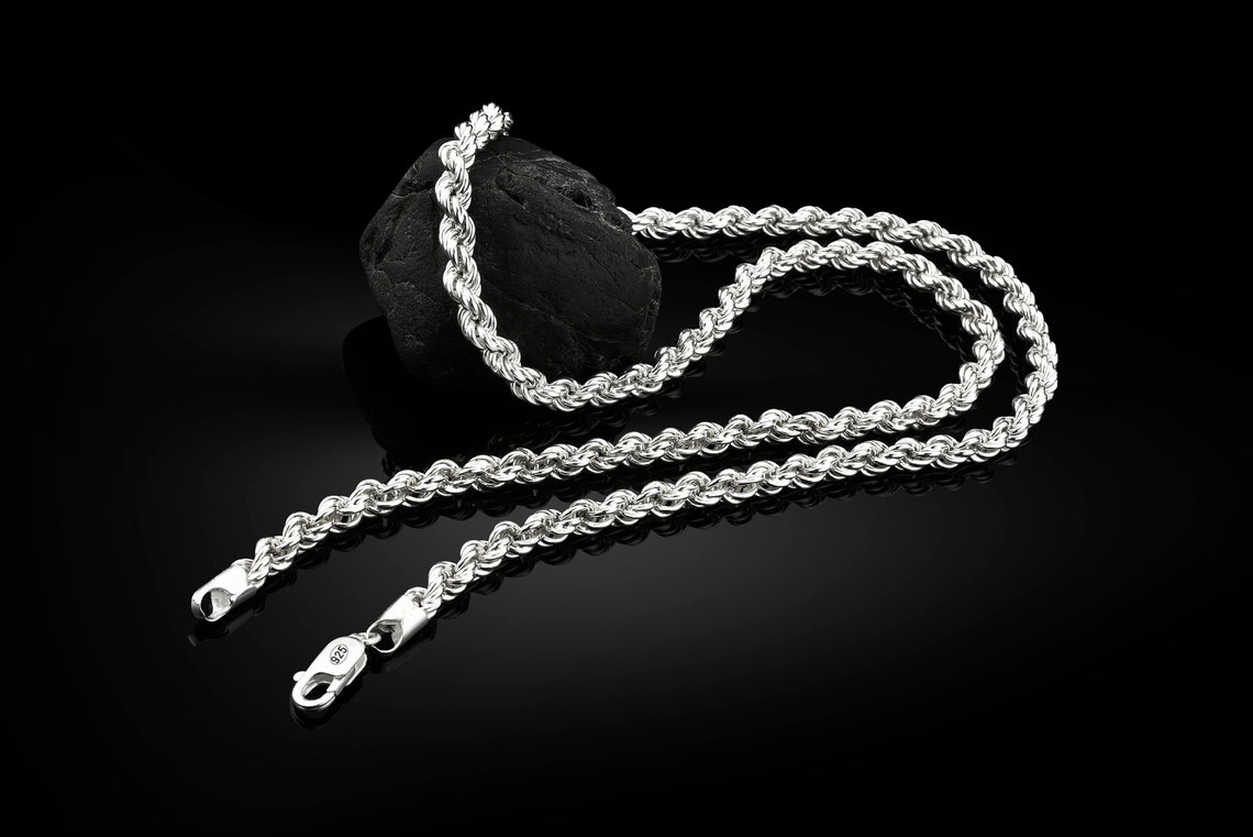 925 Sterling Silver Rope Chain Necklace Handmade Rope Chain - Etsy Canada