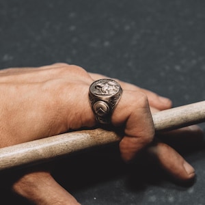 Silver Spartan Mens Ring, Spartan Shield Silver Man Ring, Greek Spartan Men Ring, Leonidas Silver Rings, Warrior Men Ring, Husband Gift Ring