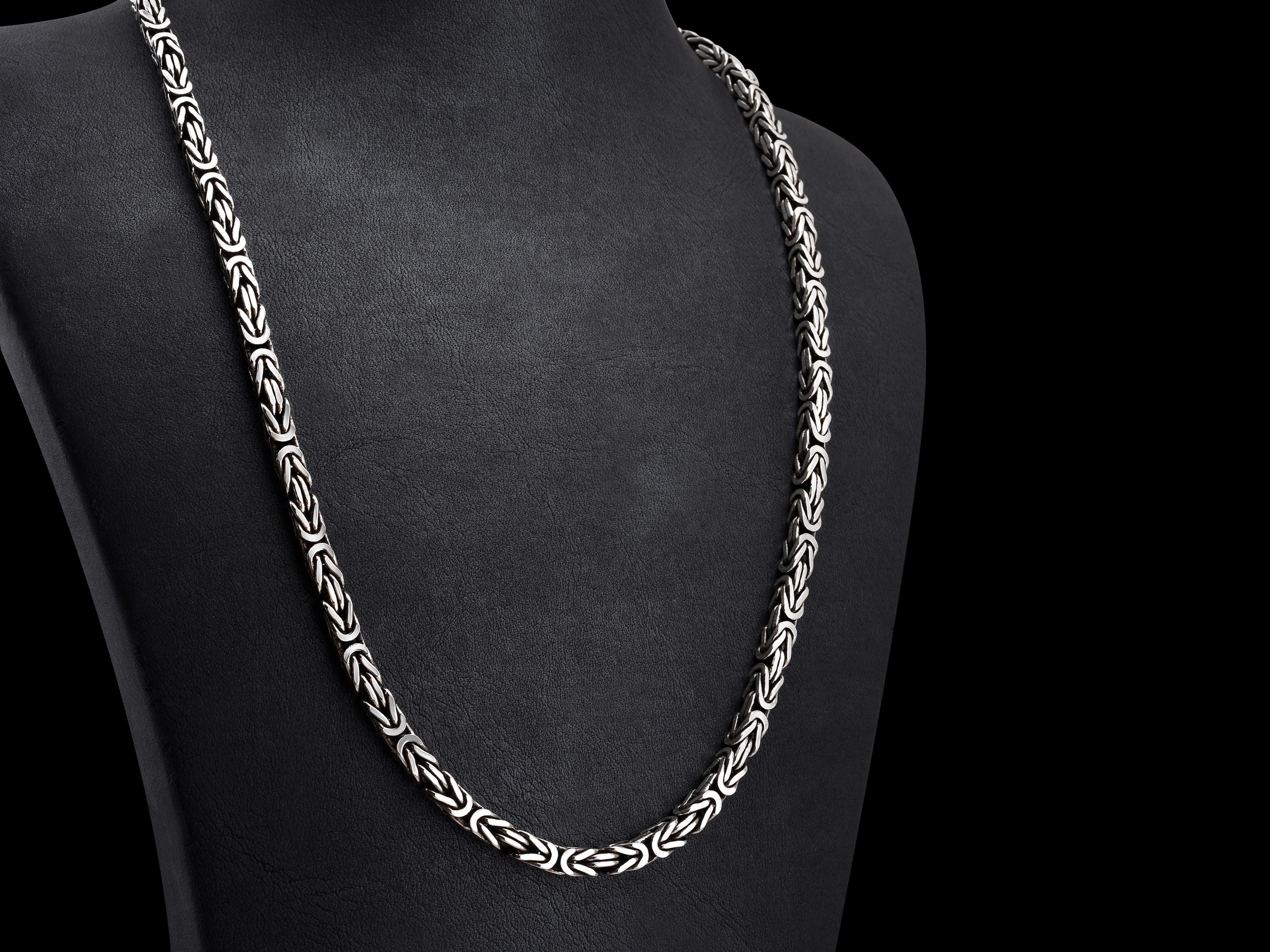 Silverly Collana In Argento Sterling Con Catena Bizantina Di Bali Per - Foto 7