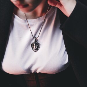 Medusa Handmade Sterling Silver Men Charm Necklace, Greek Mythology Medusa Jewelry, Medusa Pendant, Minimalist Necklace, Mythology Necklace
