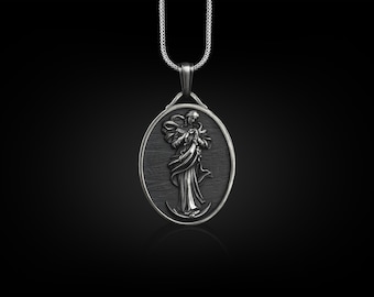 Virgin mary untier of knots faith necklace for mom, Mother mary undoer of knots pendant with custom name, Religious gift