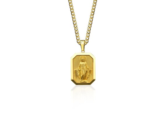 Miraculous Virgin Mary Gold Necklace 