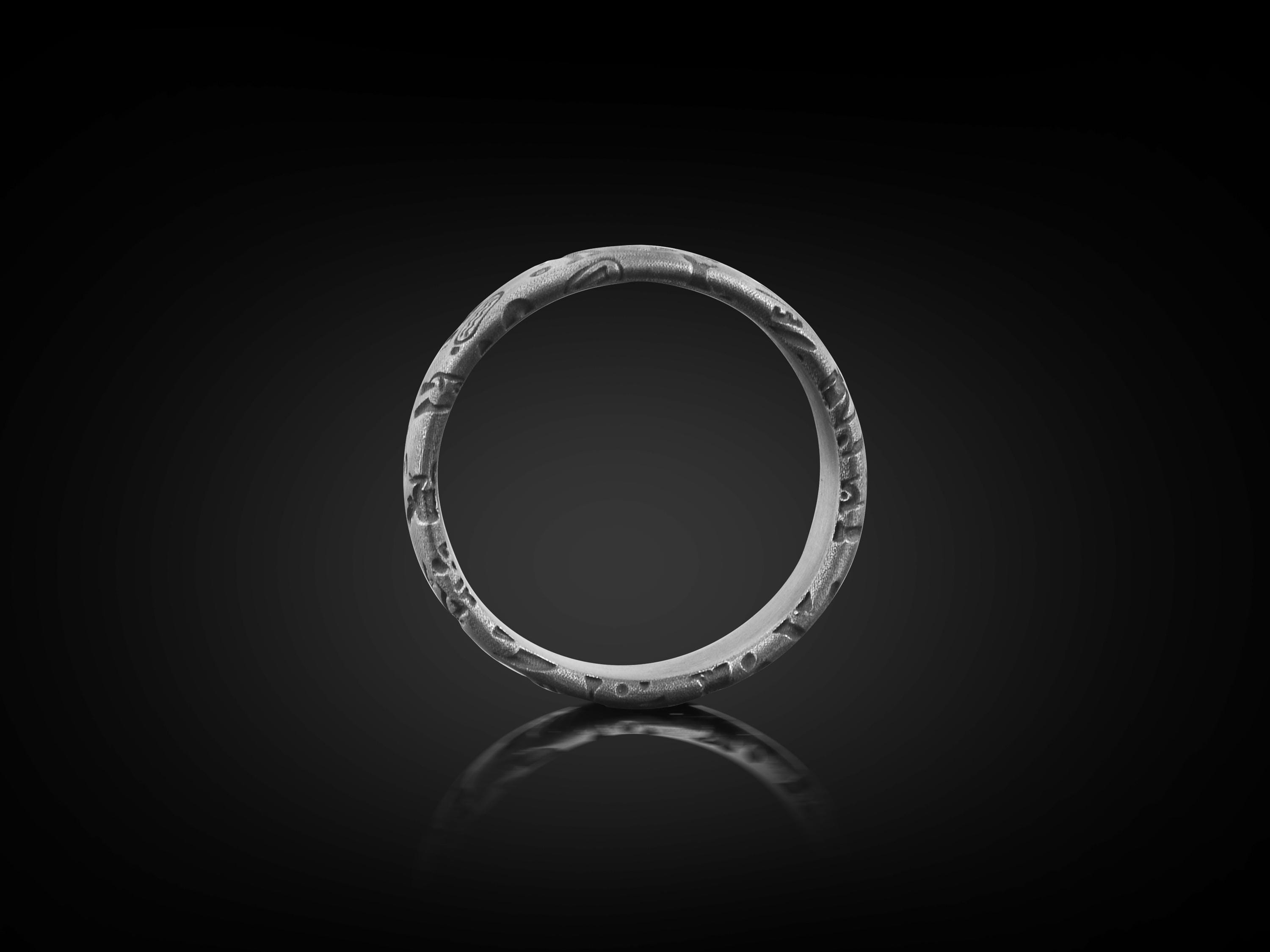 BySilverStone Ancient Egyptian Hieroglyphics Sterling Silver Band Ring - Handmade Engraved Men's Ring, Gift Box, Sizes 5-15 - View #7