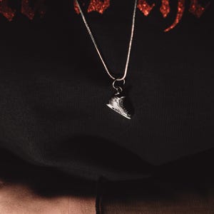 Ice Hockey Skate Silver Necklace, Ice Hockey Jewelry, Hockey Skate Handmade Silver Charm, Sports Lover Necklace, Bauer Hockey Skate Pendant