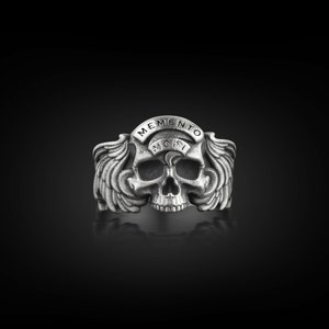 Memento Mori Mens Skull Ring in Silver One of A Kind Gothic - Etsy