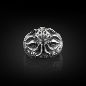 Kraken Goth Male Ring For Boyfriend, Octopus Unusual Mens Ring in Sterling Silver, Sea Animal Ring For Best Friend, Husband Ring Gift