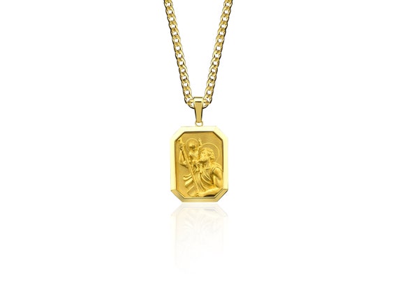 Personalized 14K Gold Saint Christopher 