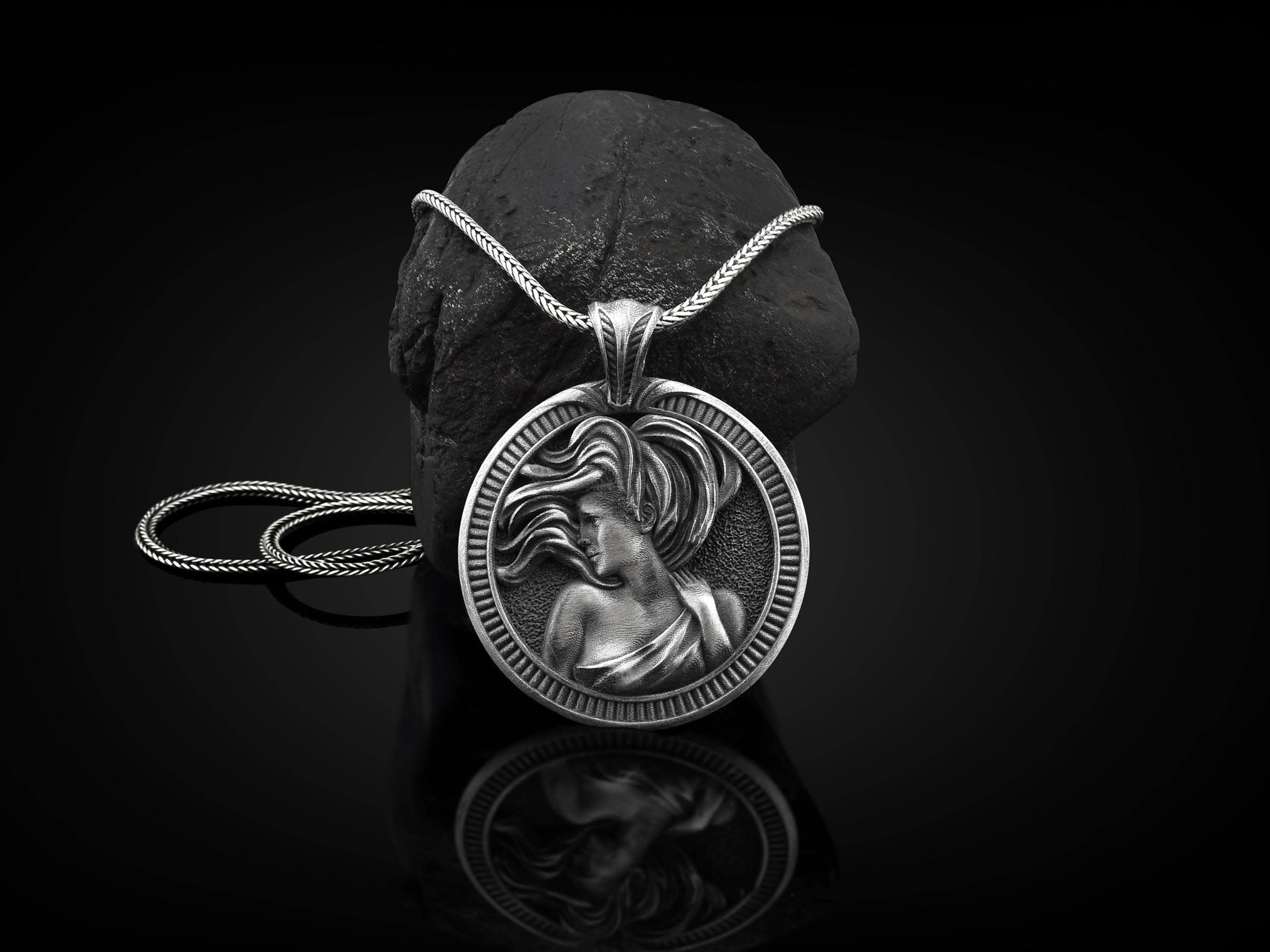 Virgo Handmade Sterling Silver Men Charm Necklace, Virgo Zodiac Sign ...