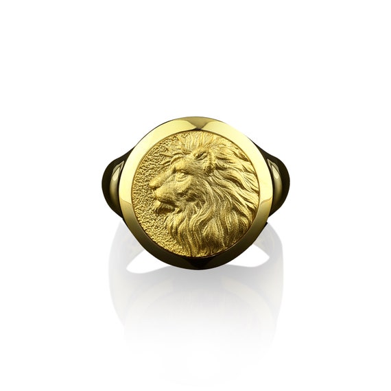 signet ring with lion head two options 3D model 3D printable | CGTrader