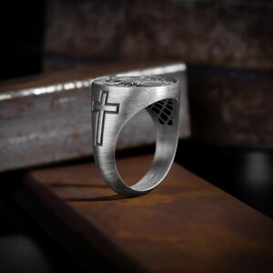Cristo Redentor Signet Christian Silver Mens Rings, 925 Silver ...