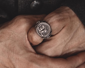 Horus Engraved Anubis Handmade Silver Mens Ring, Egyptian God Sterling  Silver Men Jewelry, Ancient Egypt Signet Ring, Mythology Silver Gifts