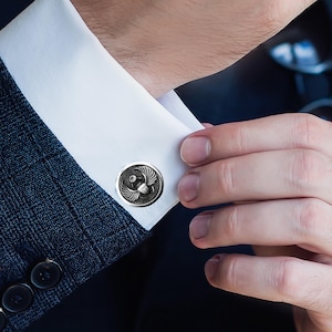 Scarab cufflinks for men in polished silver, Engraved ancient egyptian jewelry, Beetle cufflinks, Luxury gift for husband, Anniversary gift