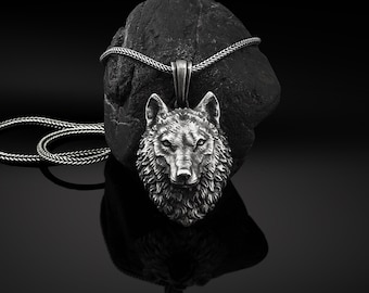 Wild Wolf Silver Mens Necklace, Best Wolf Men Necklace, Nodric Wolf Charm With Chain, Necklace For Men, BestFriend Gift Necklace, Wolf Gift