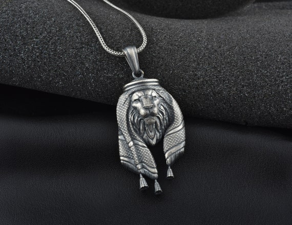 Arabic Keffiyeh African Lion Silver 