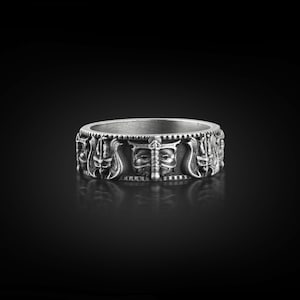 St Michael Oxidized Silver Mens Ring, Archangel Saint Michael Faith Ring For Family, Christian Ring, Scripture Ring, Husband Ring Gift