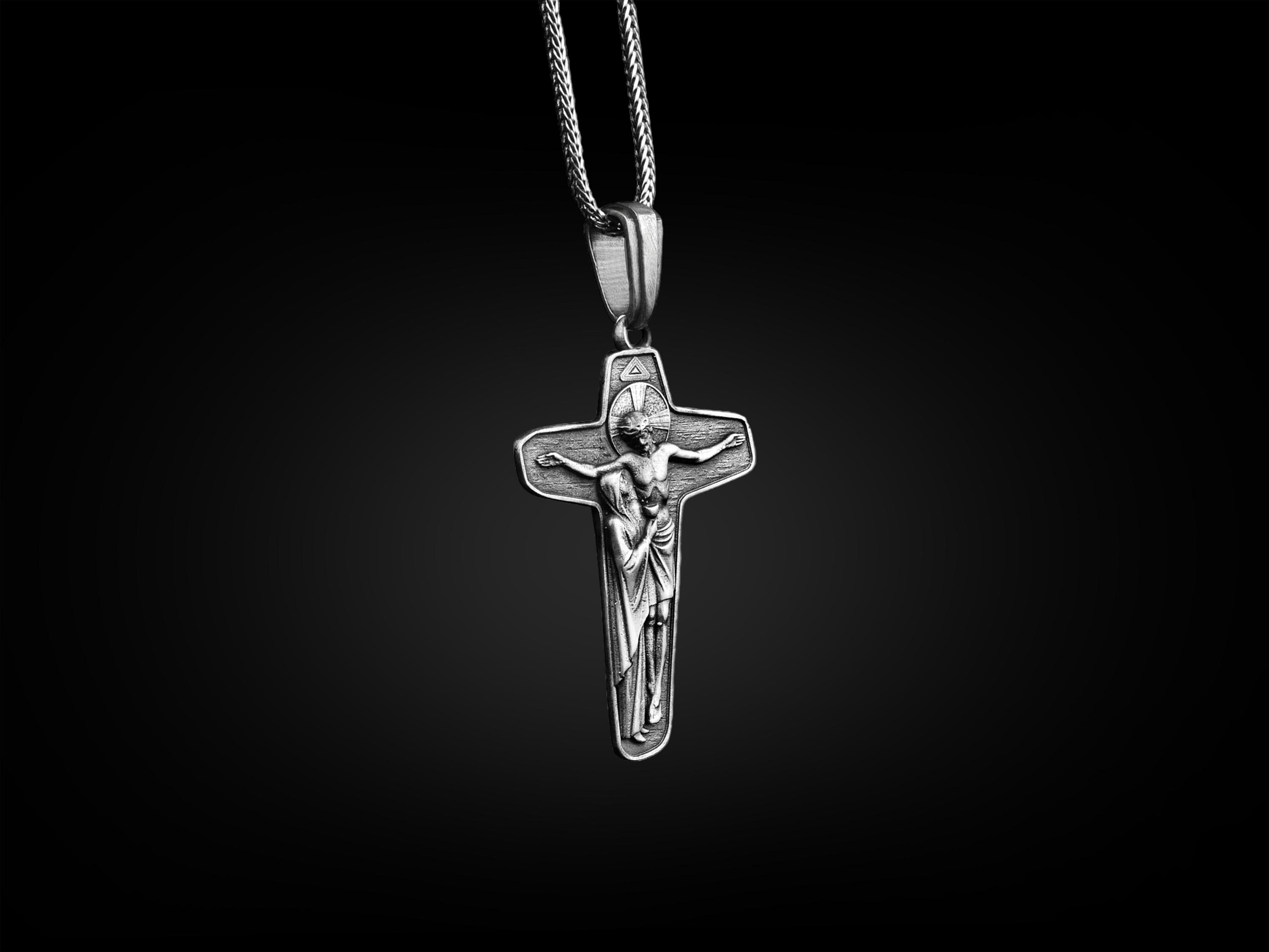 Unity Cross of Schoenstatt Necklace, Jesus and Virgin Mary