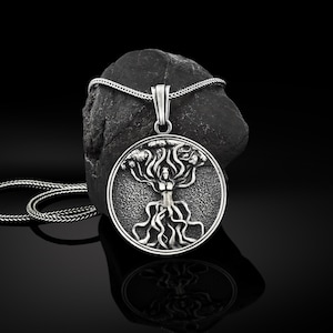 Celtic tree of life necklace for men in sterling silver, Yggdrasill necklace for boyfriend, Norse mythology necklace