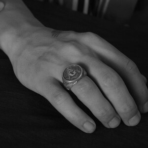 Master Mason Handmade Sterling Silver Men Signet Ring, Freemason Symbol Signet Ring, Masonic Symbol Silver Men Jewelry, Ring for men