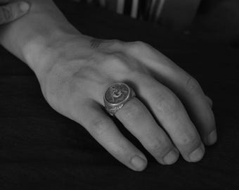 Master Mason Handmade Sterling Silver Men Signet Ring, Freemason Symbol Signet Ring, Masonic Symbol Silver Men Jewelry, Ring for men