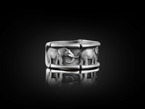 Anillo De Elefante Para Hombre, Anillo De Elefante