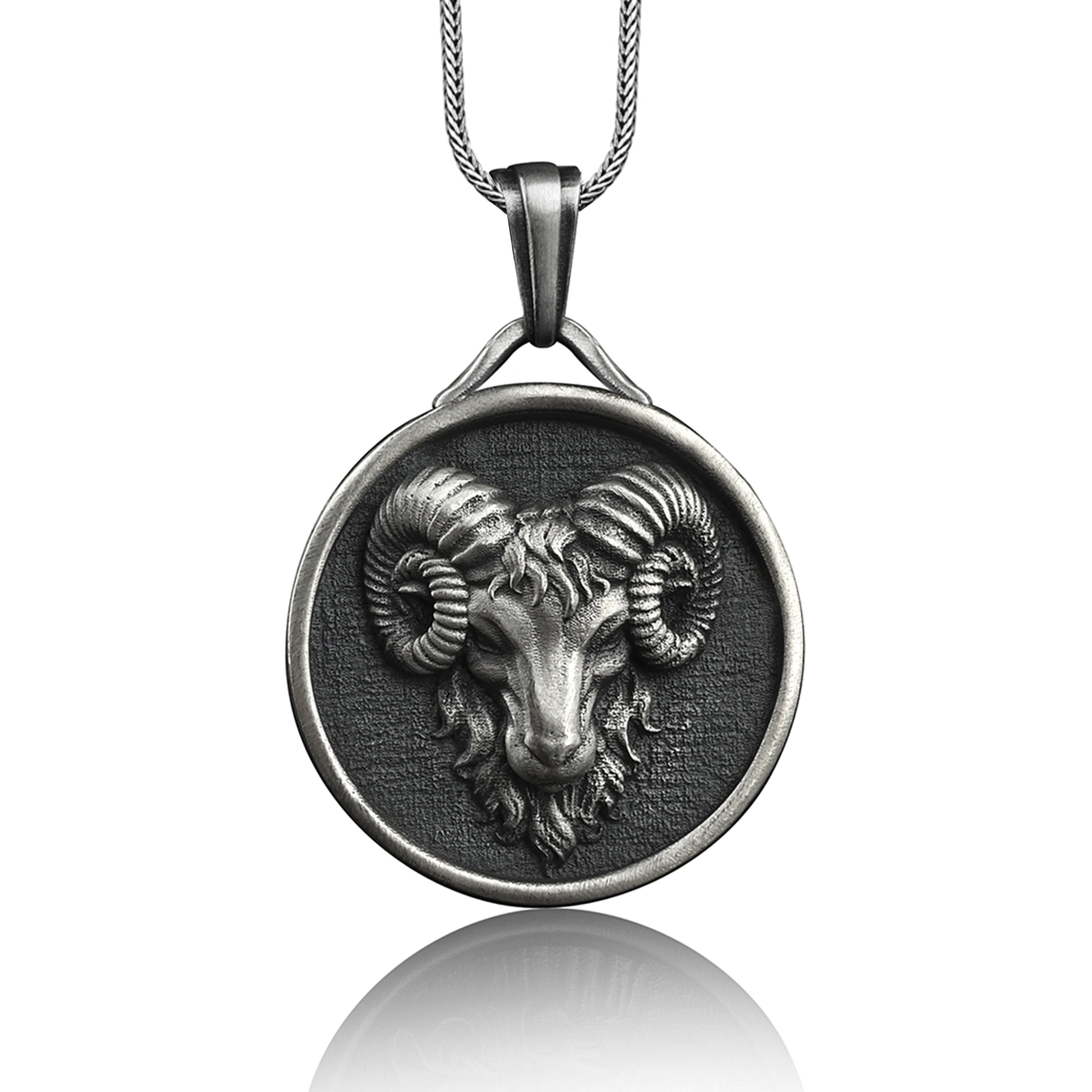 Zodiac Aries Ram horned animal 10k 14k 18k gold Pendant gift jewelry  birthday