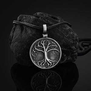 Life Tree-ketting, Yggdrasil-hanger heren, Scandinavische Yggdrasil-ketting, Viking Tree-ketting, zilveren Yggdrasil-kettingketting, herenamulet