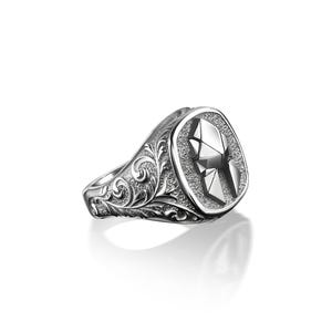 BySilverStone Celtic Trinity Raven Signet Ring - Sterling Silver, Viking Mythology, Unisex Pinky Ring