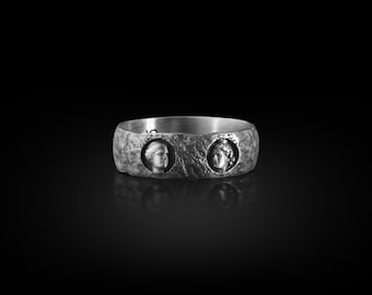 Anillo de plata de ley inspirado en la escultura griega para hombres, joyería de arte griego antiguo, anillo de mitología, regalo amante de la historia, anillo de hombres tradicionales