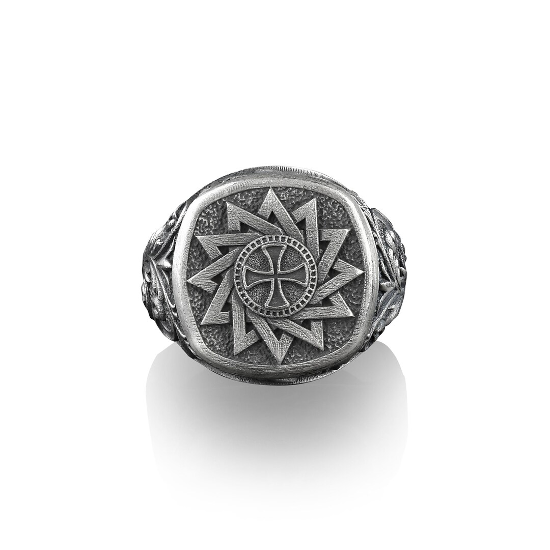Erzgamma Lucky Star Square Signet Ring Ancient Christian Luck - Etsy