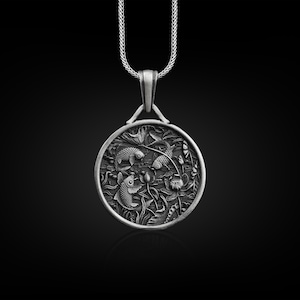 Japanese Carp Fish Necklace For Men in Silver, Horoscope Silver Men Necklace, Pisces Jewelry, Koi Fish Silver Pendant, Personalized Men Gift