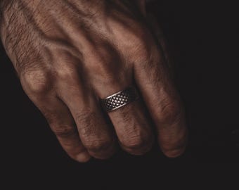 Anello con motivo in scala di drago, fede nuziale in argento sterling 925, creatura mitica Wyvern, gioielli da uomo, anello di fidanzamento, regalo dei testimoni dello sposo,