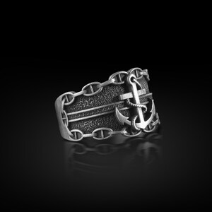 Ring Men Anchor Ring Men's Nautical Ring Ocean Lover Ring 925 Sterling