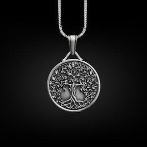 Celtic Tree Of Life Engraved Necklace, 925 Sterling Silver Celtic Jewelry, Yggdrasil Necklace, Customizable Necklace, Personalized Gift