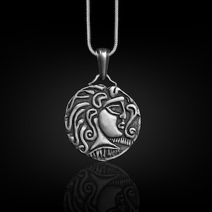 Ancient Rome Coin Necklace For Men, Greek Mythology Coin Necklace in Sterling Silver, Ancient Roman Pendant For Boyfriend, Dad Necklace
