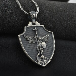 Archangel Saint Michael Silver Medallion Orthodox Shield - Etsy