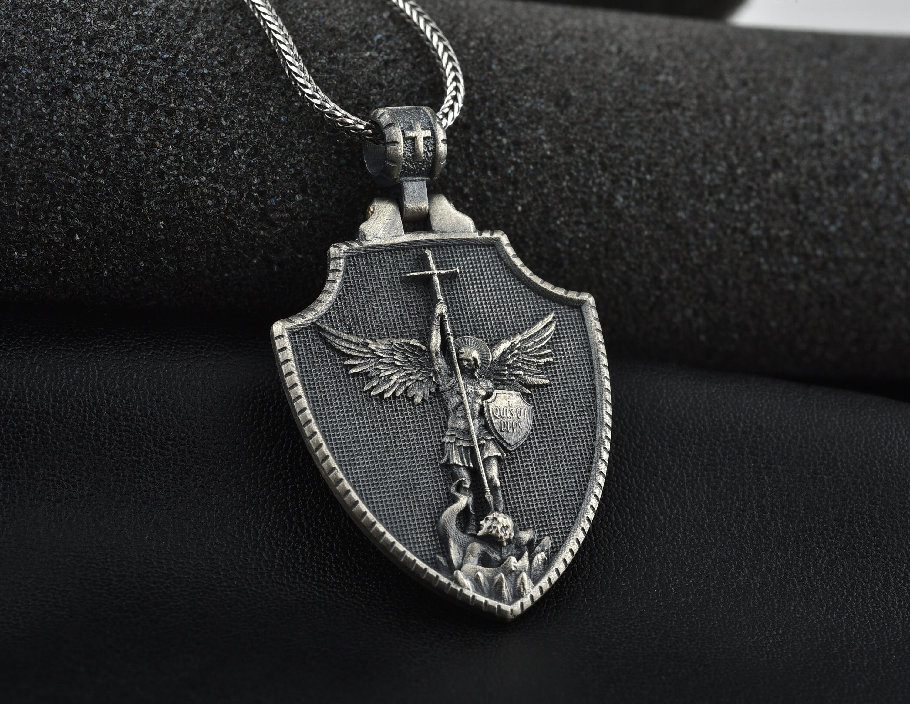 Archangel Saint Michael Silver Medallion Orthodox Shield | Etsy