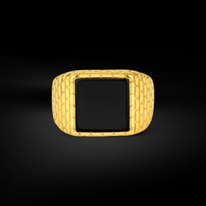 Onyx stone with 14k solid gold signet ring for men, Vintage men 18k gold signet black stone ring, Antique ring, Men wedding gold jewelry