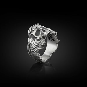 Memento Mori Mens Skull Ring in Silver One of A Kind Gothic - Etsy