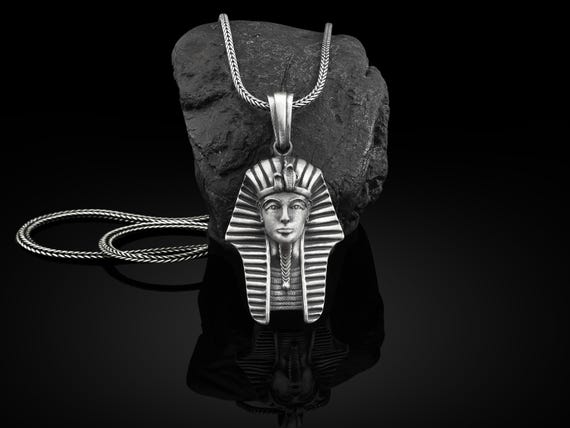 ファラオ古代エジプトハンドメイドシルバーネックレス、ファラオ 