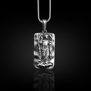 Saint Gabriel the Archangel Necklace For Family, Religious Necklace in Sterling Silver, Faith Necklace For Mama, Spiritual Angel Necklace