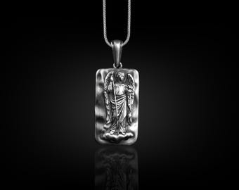 Heilige Gabriël de aartsengel ketting voor familie, religieuze ketting in sterlingzilver, geloofsketting voor mama, spirituele engelenketting