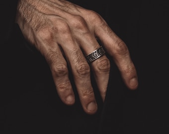 Die große Welle von Kanagawa Ring, 925 Sterling Silber Herren Ehering, japanische Kunst, Männer Hochzeitsschmuck, Verlobungsring, Trauzeuge Geschenk