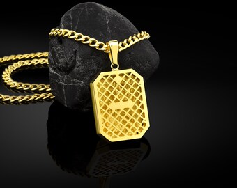 男性用キリスト・イエスのシンボルネックレス 14K ゴールド、宗教的な