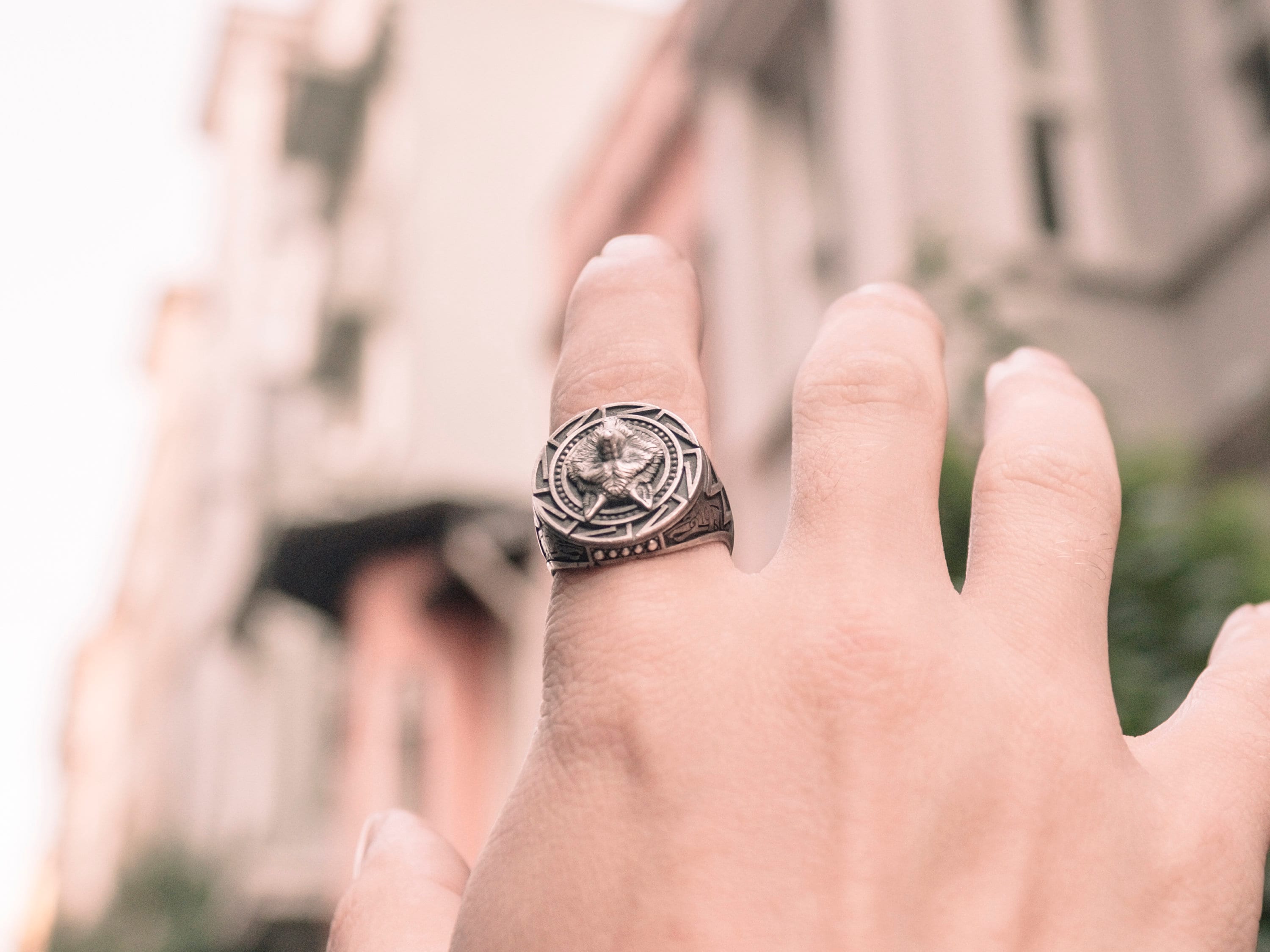 Nordic Wolf Handmade Sterling Silver Men Ring Norse Etsy