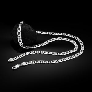 925 sterling silver mariner chain necklace for men, Bold nautical link chain jewelry, Statement silver gift for him, Italian mens gift chain