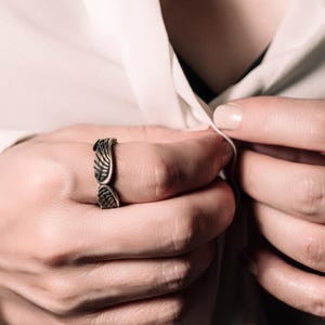 Angel Wings Handmade Sterling Silver Men Wedding Ring, Angel Wings Silver Men Jewelry, Wing Men Wedding Band, Statement Ring, Promise Ring