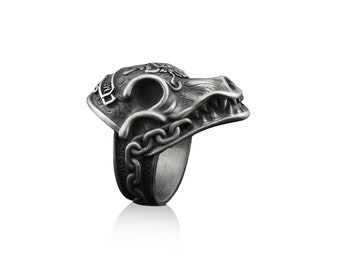 Morior Invictus Sterling Silber Herren Ring, Skull Biker Ring, Morior Invictus Silber Schmuck, Schädel Gothic Ring, Ring für Männer